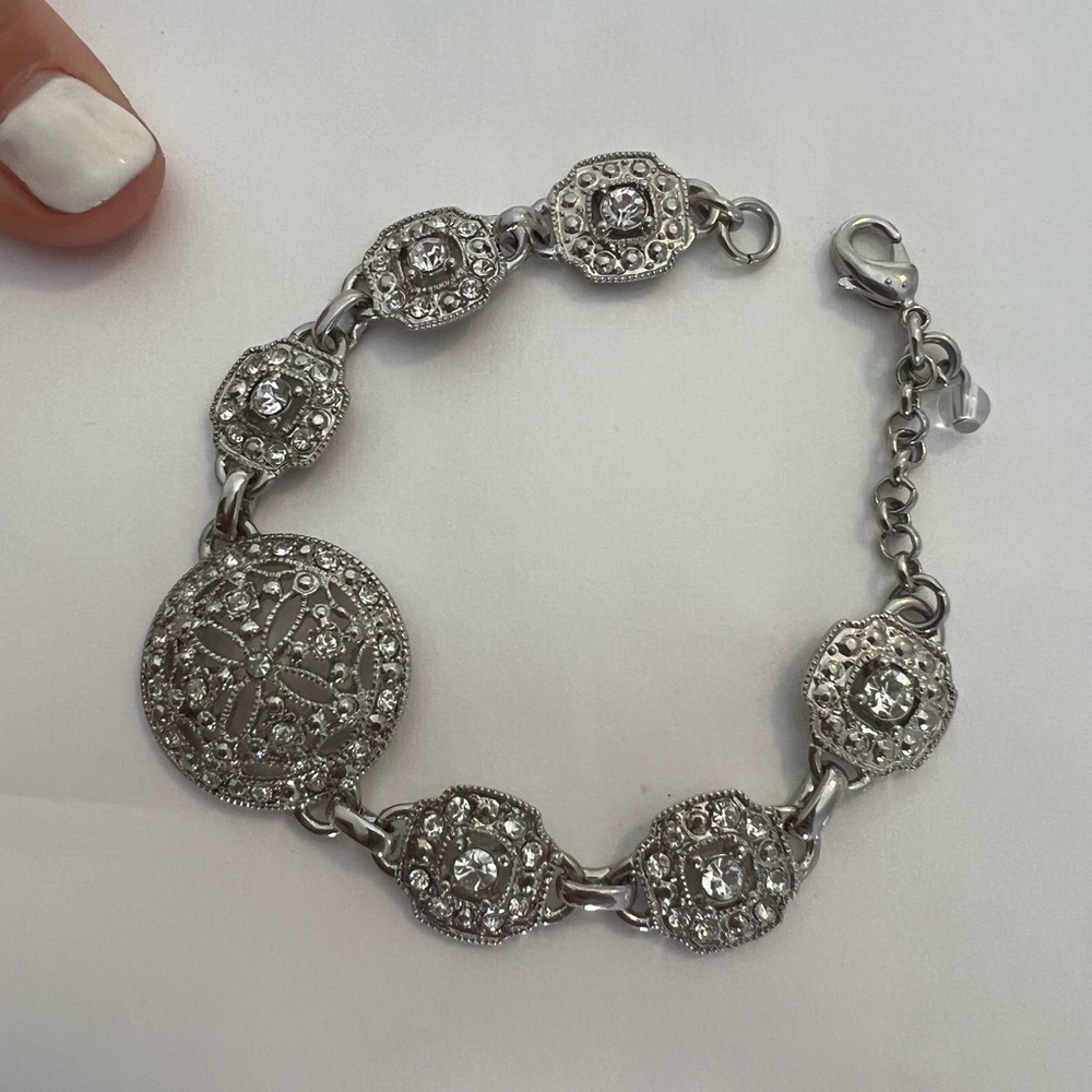 Boutique Vintage Silver Stone Bracelet